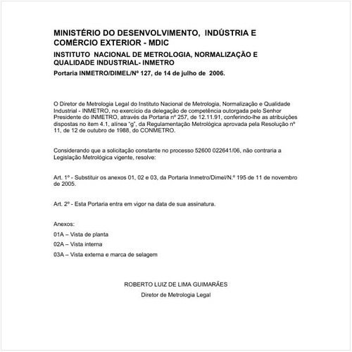 Portaria DIMEL/INMETRO 127:2006 - Situação: Revogado