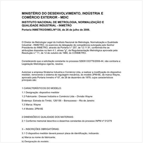 Portaria DIMEL/INMETRO 138:2006 - Situação: Revisto