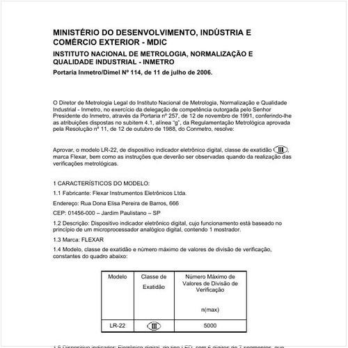 Portaria DIMEL/INMETRO 114:2006 - Situação: Prazo de validade expirado