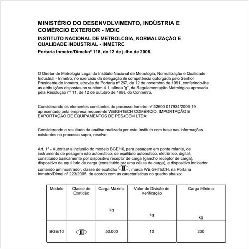 Portaria DIMEL/INMETRO 118:2006 - Situação: Revisto