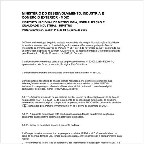 Portaria DIMEL/INMETRO 111:2006 - Situação: Em vigor