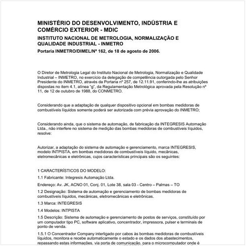 Portaria DIMEL/INMETRO 162:2006 - Situação: Revogado