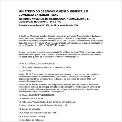 Portaria DIMEL/INMETRO 188:2006 - Situação: Revisto