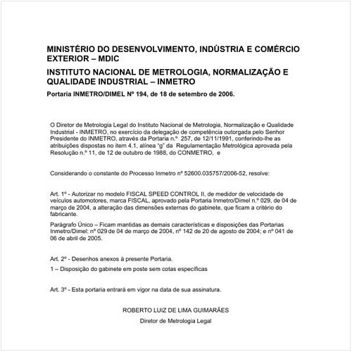 Portaria DIMEL/INMETRO 194:2006 - Situação: Revisto