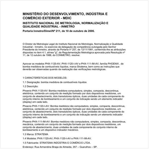 Portaria DIMEL/INMETRO 211:2006 - Situação: Em vigor