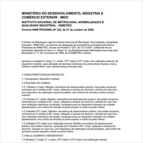 Portaria DIMEL/INMETRO 222:2006 - Situação: Revisto