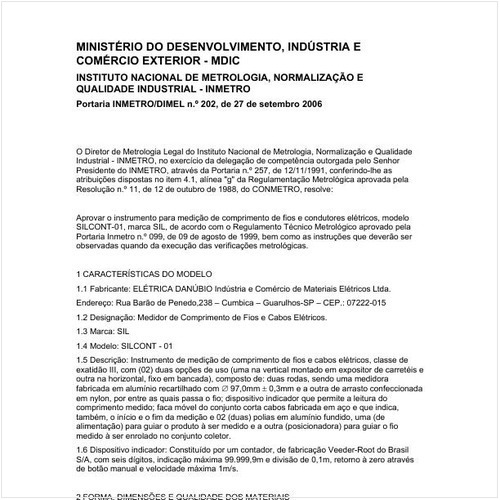 Portaria DIMEL/INMETRO 202:2006 - Situação: Revisto