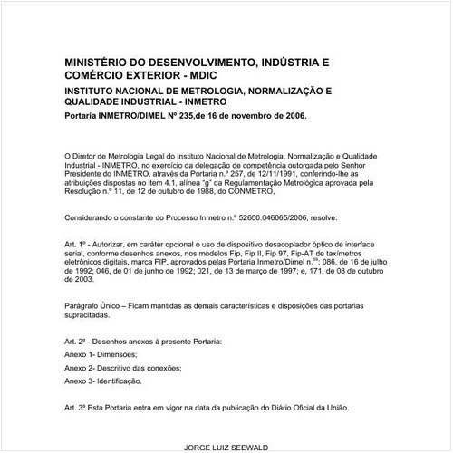 Portaria DIMEL/INMETRO 235:2006 - Situação: Em vigor