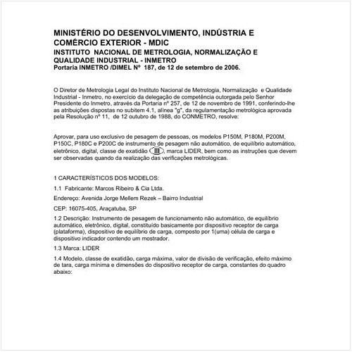 Portaria DIMEL/INMETRO 187:2006 - Situação: Revisto
