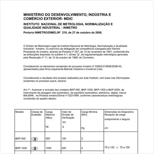 Portaria DIMEL/INMETRO 219:2006 - Situação: Revisto