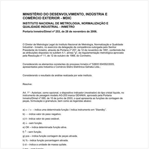 Portaria DIMEL/INMETRO 253:2006 - Situação: Em vigor