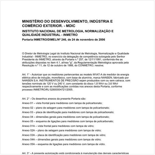 Portaria DIMEL/INMETRO 246:2006 - Situação: Revisto