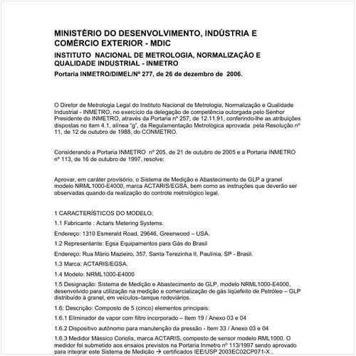 Portaria DIMEL/INMETRO 277:2006 - Situação: Revogado