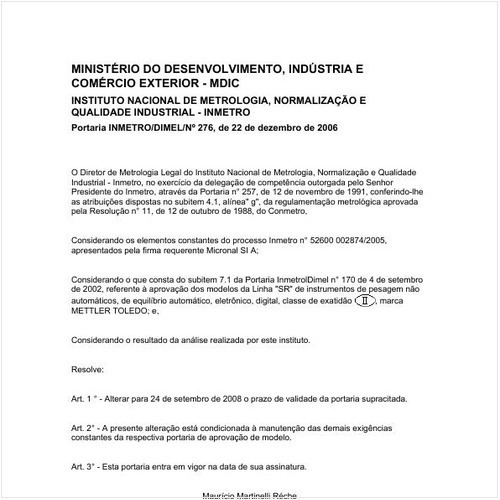 Portaria DIMEL/INMETRO 276:2006 - Situação: Em vigor