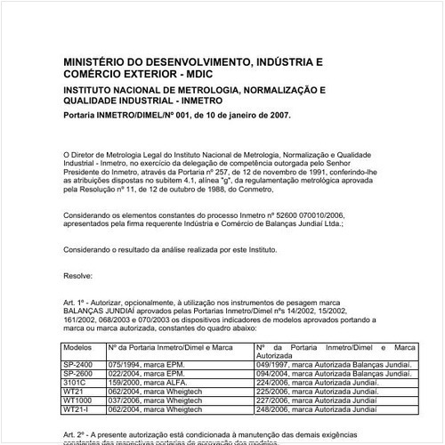 Portaria DIMEL/INMETRO 1:2007 - Situação: Revisto