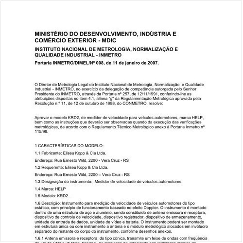 Portaria DIMEL/INMETRO 8:2007 - Situação: Revisto