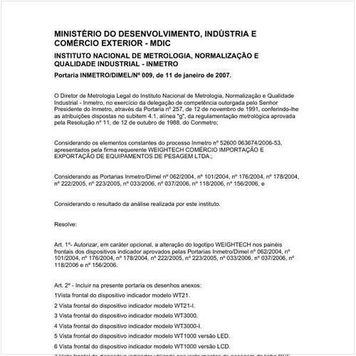Portaria DIMEL/INMETRO 9:2007 - Situação: Revisto