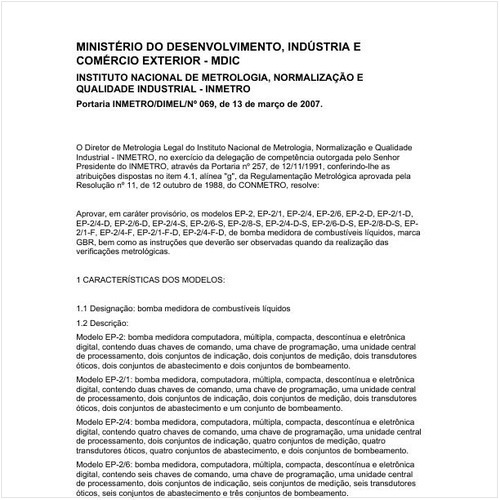 Portaria DIMEL/INMETRO 69:2007 - Situação: Revisto