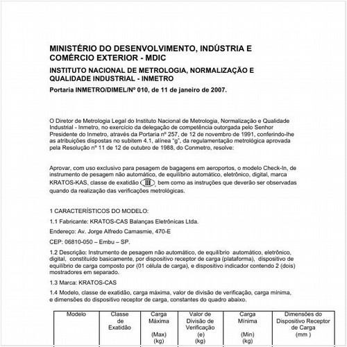 Portaria DIMEL/INMETRO 10:2007 - Situação: Revisto