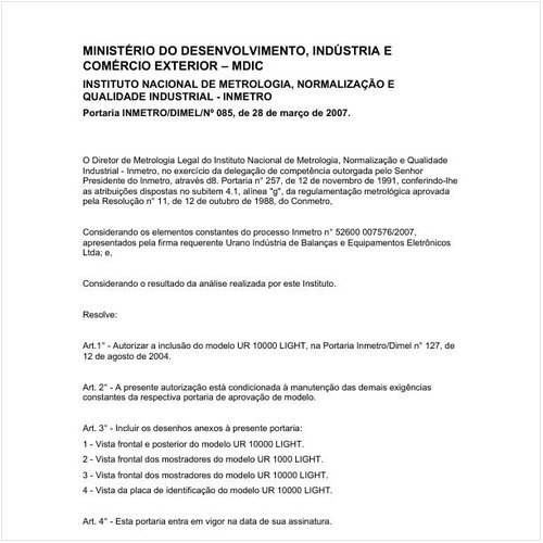 Portaria DIMEL/INMETRO 85:2007 - Situação: Em vigor