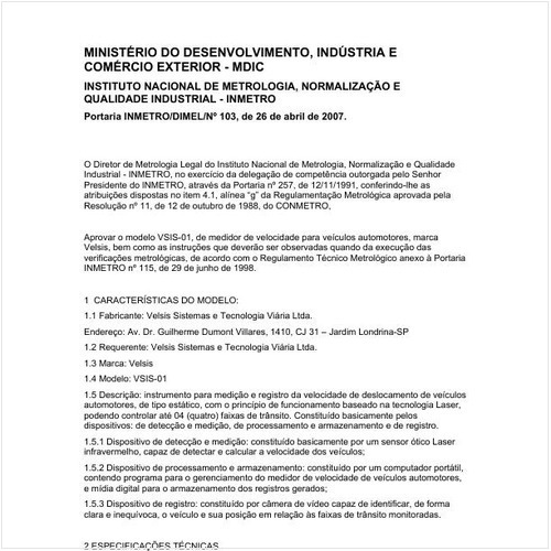 Portaria DIMEL/INMETRO 103:2007 - Situação: Revisto