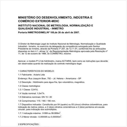 Portaria DIMEL/INMETRO 100:2007 - Situação: Revisto