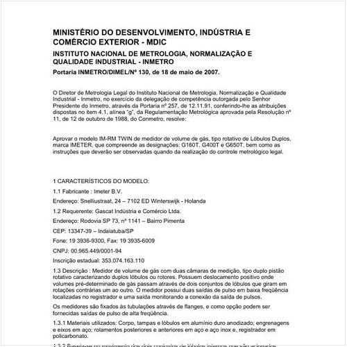 Portaria DIMEL/INMETRO 130:2007 - Situação: Revisto