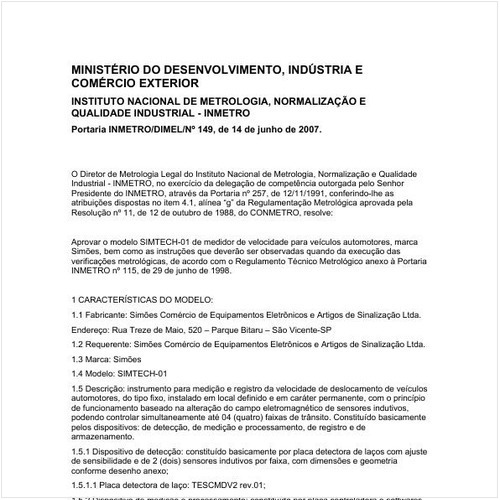 Portaria DIMEL/INMETRO 149:2007 - Situação: Em vigor