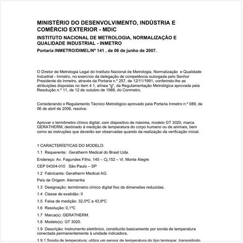 Portaria DIMEL/INMETRO 141:2007 - Situação: Revisto