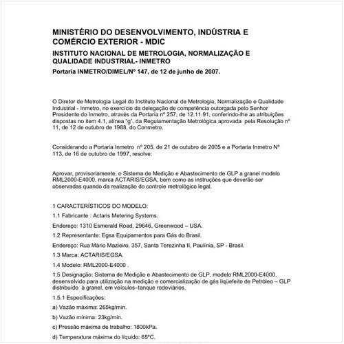 Portaria DIMEL/INMETRO 147:2007 - Situação: Revogado