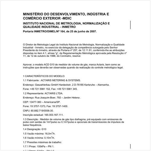 Portaria DIMEL/INMETRO 164:2007 - Situação: Revisto