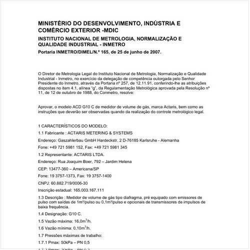 Portaria DIMEL/INMETRO 165:2007 - Situação: Revisto
