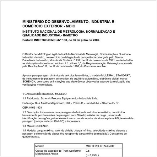 Portaria DIMEL/INMETRO 180:2007 - Situação: Revisto