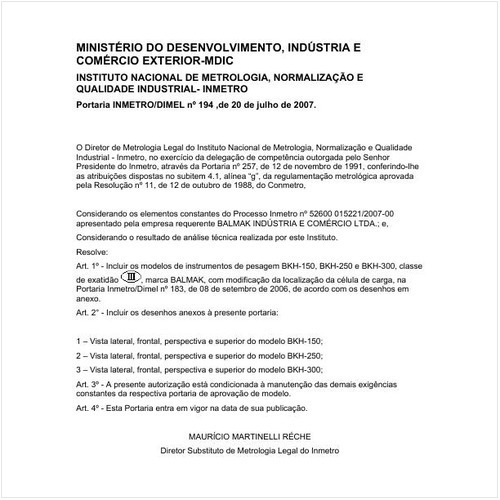 Portaria DIMEL/INMETRO 194:2007 - Situação: Revisto