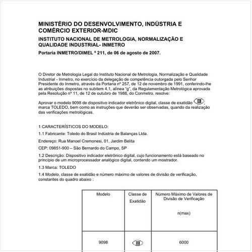 Portaria DIMEL/INMETRO 211:2007 - Situação: Revisto