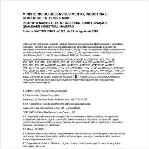 Portaria DIMEL/INMETRO 220:2007 - Situação: Revisto