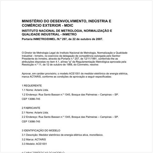 Portaria DIMEL/INMETRO 297:2007 - Situação: Revisto