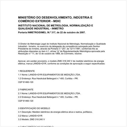 Portaria DIMEL/INMETRO 317:2007 - Situação: Revisto
