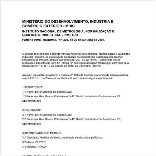 Portaria INMETRO/DIMEL 329:2007 - Situação: Revisto