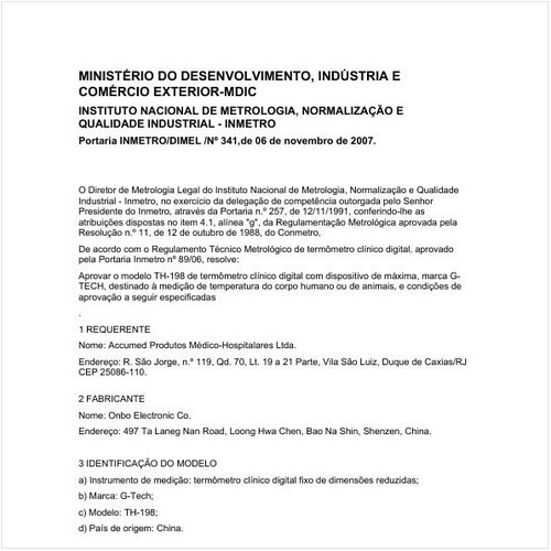 Portaria DIMEL/INMETRO 341:2007 - Situação: Em vigor