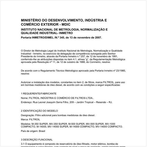 Portaria DIMEL/INMETRO 345:2007 - Situação: Revogado