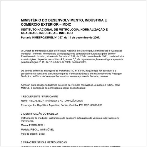 Portaria DIMEL/INMETRO 367:2007 - Situação: Revisto