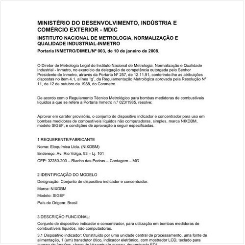 Portaria DIMEL/INMETRO 3:2008 - Situação: Em vigor