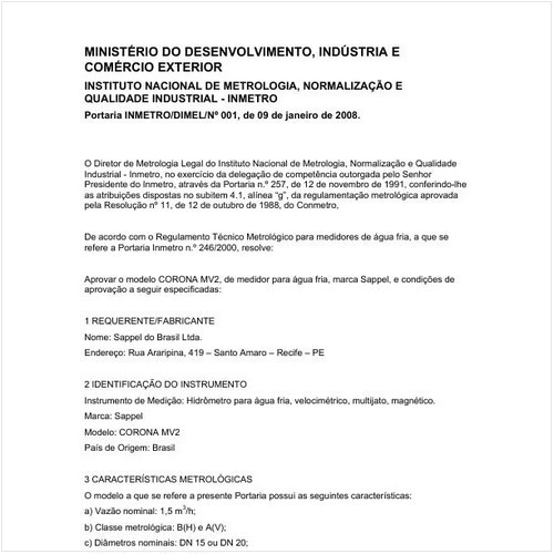 Portaria DIMEL/INMETRO 1:2008 - Situação: Revisto