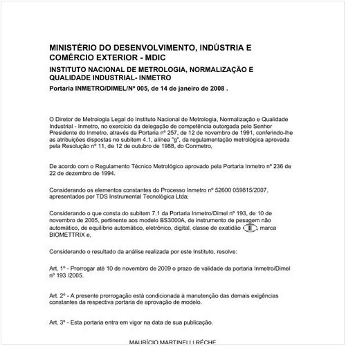 Portaria DIMEL/INMETRO 5:2008 - Situação: Em vigor
