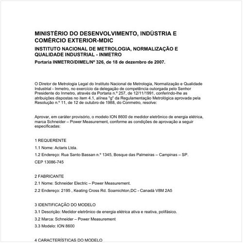 Portaria DIMEL/INMETRO 326:2007 - Situação: Revisto