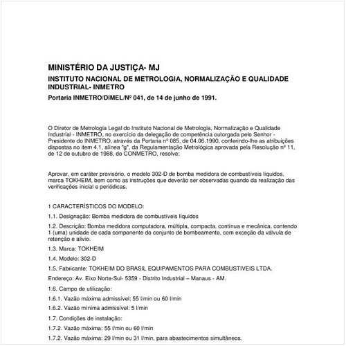 Portaria DIMEL/INMETRO 41:1991 - Situação: Em vigor