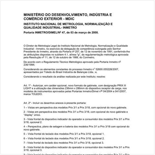 Portaria DIMEL/INMETRO 47:2008 - Situação: Revisto