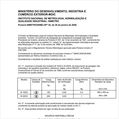 Portaria DIMEL/INMETRO 25:2008 - Situação: Revisto