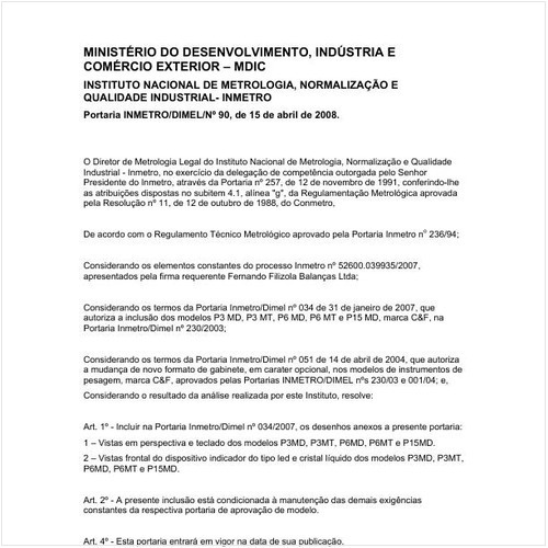 Portaria DIMEL/INMETRO 90:2008 - Situação: Revisto
